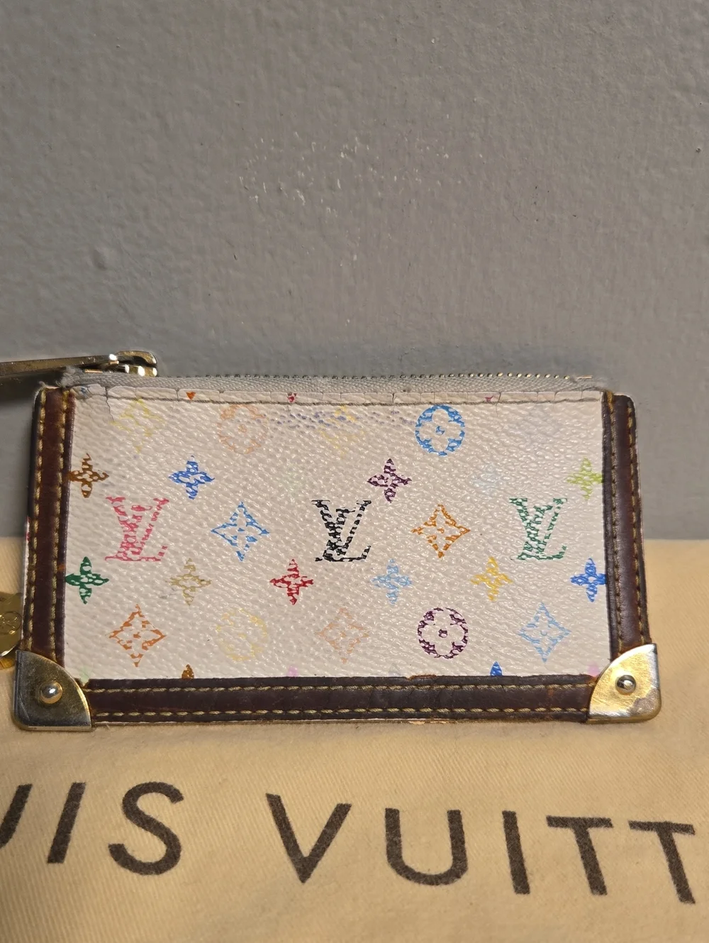 Louis Vuitton Multicolor Monogram White Canvas Key Pouch